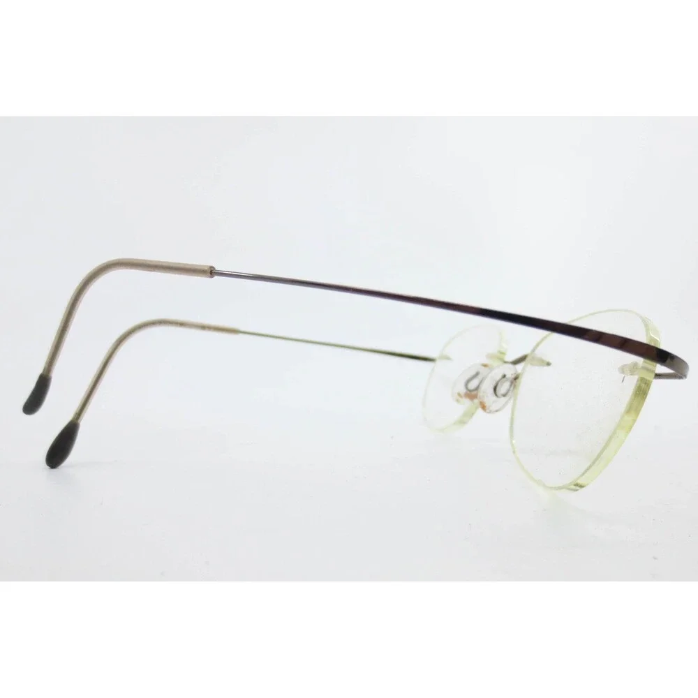 Silhouette Titan Minimal Art 7610 Rimless Oval Eyeglasses Purple Gold 50 19 150